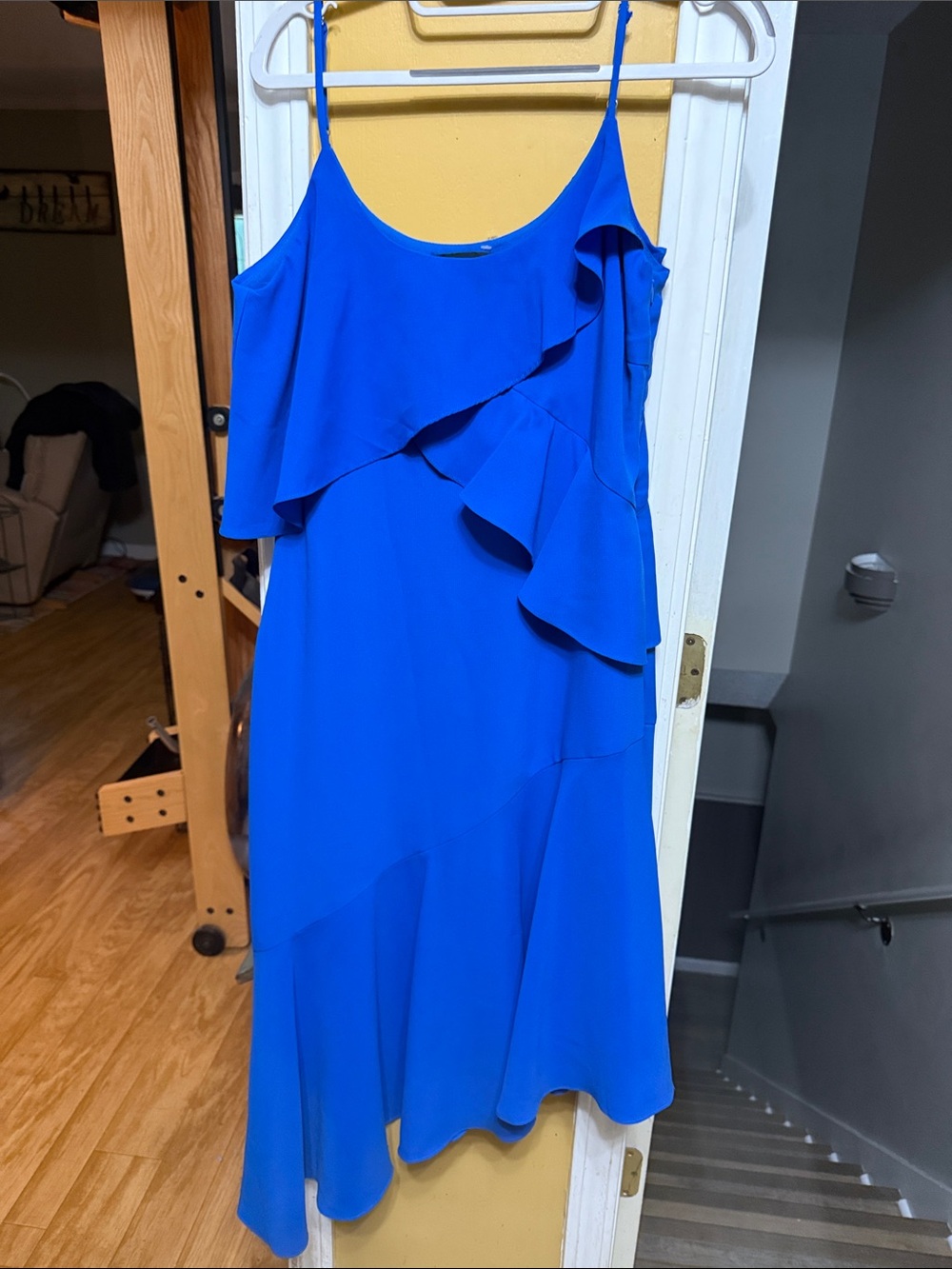 Adelyn Rae S Blue Ruffle Tiered Midi Dress Spaghetti Strap